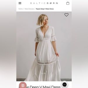 Baltic Born White Rayne V Neck Maxi Dress - never worn!